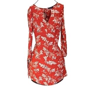 American eagle red floral dress size XS